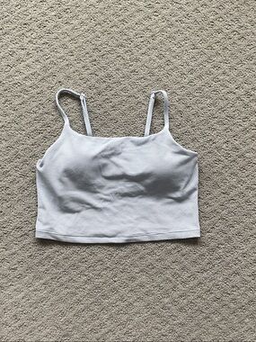 Athleta Light Blue Textured Crop Swim Top 0548